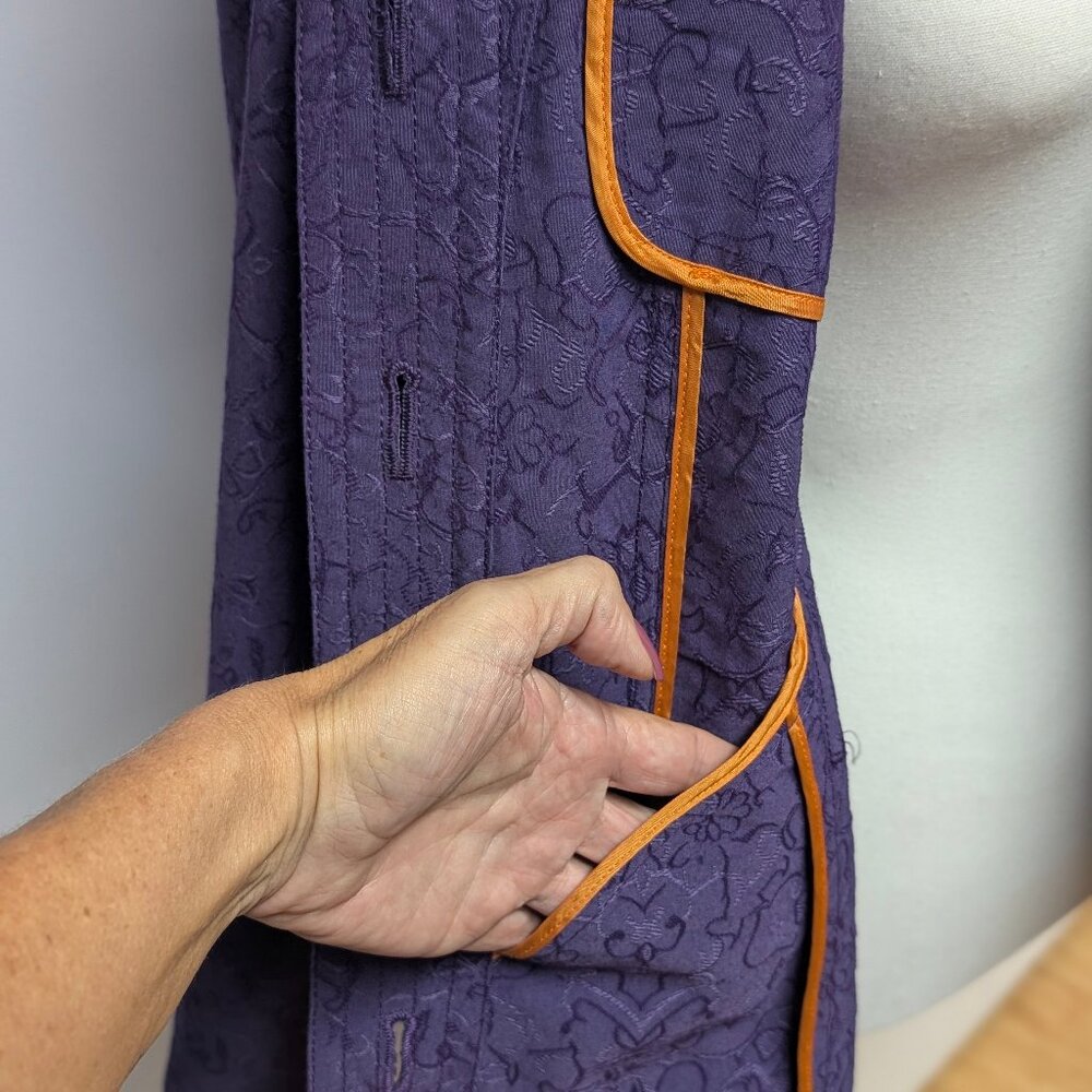 Coldwater Creek Royal Purple Textured Jacket Size W18 - Picture 5 of 11